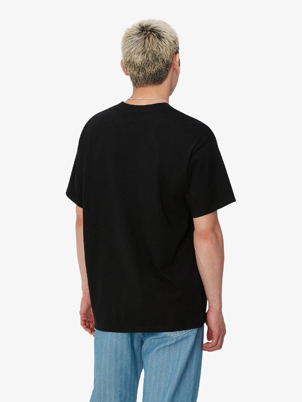 CARHARTT WIP T-shirt S/S Amour Pocket I033675_ uomo cotone nero Vendita Economica