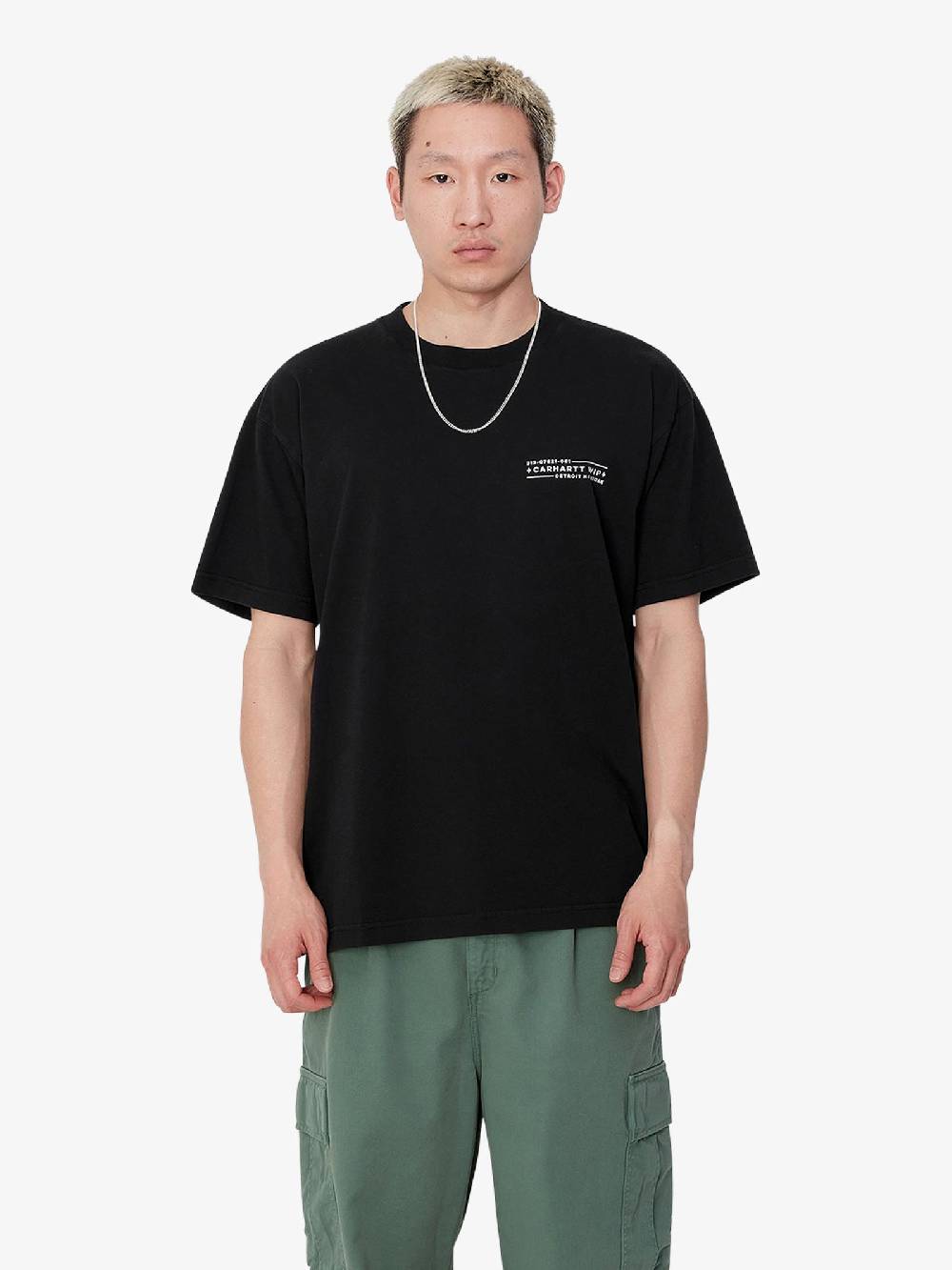 CARHARTT WIP T-shirt S/S Stamp I033670_ uomo cotone nero Vendite Flash