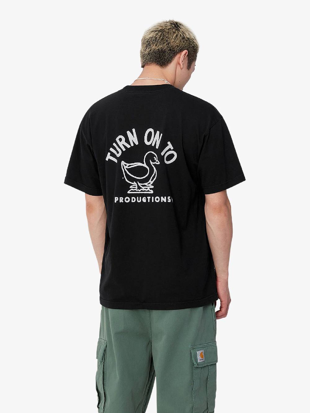 CARHARTT WIP T-shirt S/S Stamp I033670_ uomo cotone nero Vendite Flash