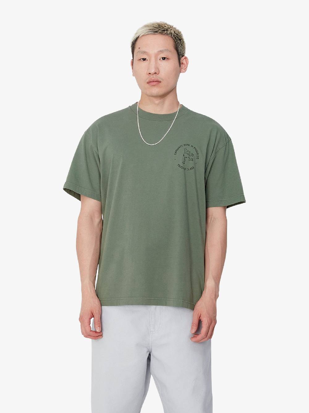 CARHARTT WIP T-shirt S/S Stamp I033670_ uomo cotone verde Negozio