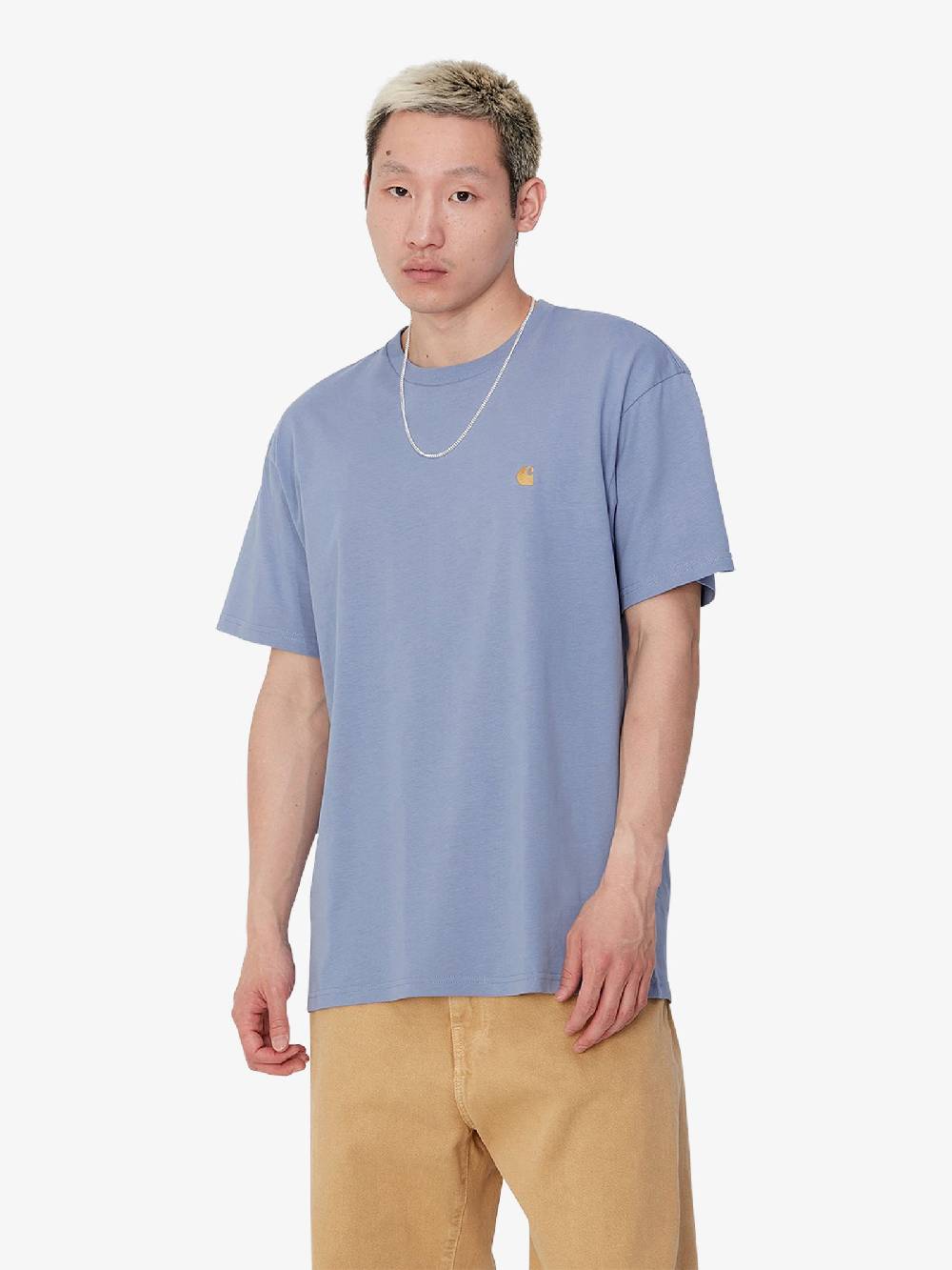 CARHARTT WIP T-shirt S/S Chase T-Shirt I026391_ uomo cotone blu Promozione