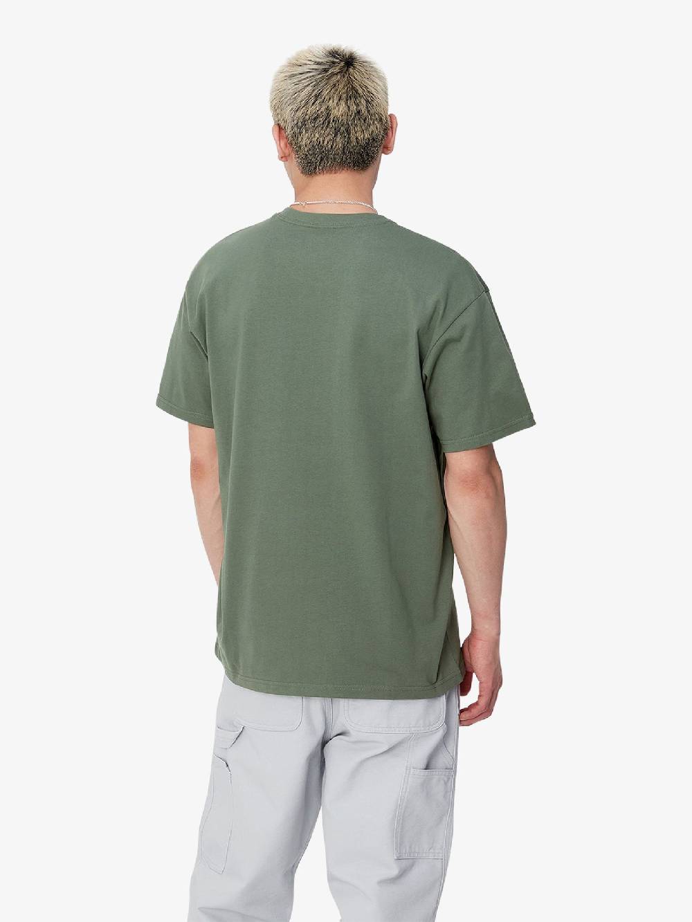 CARHARTT WIP T-shirt S/S Chase T-Shirt I026391_ uomo cotone verde Spedizione Gratuita