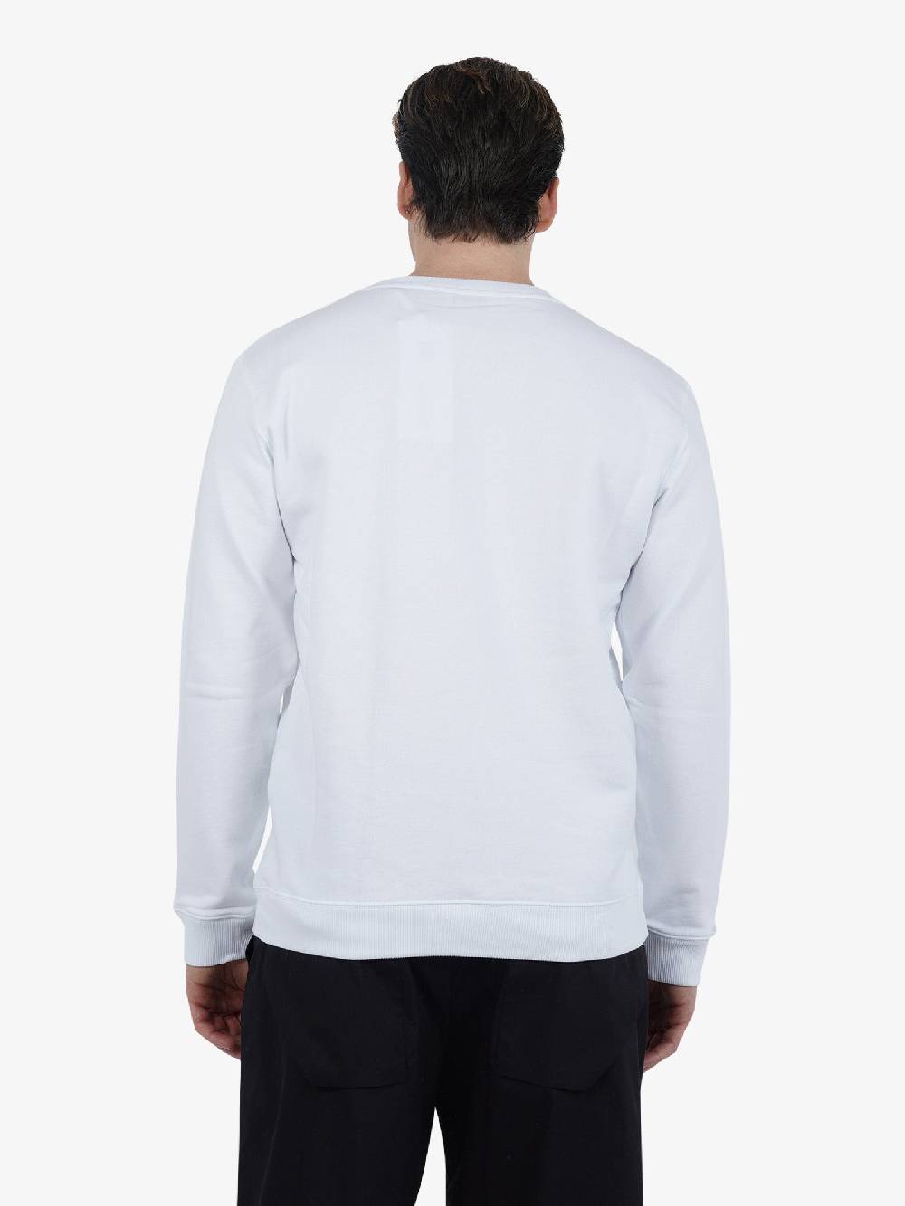 DONDUP Felpa girocollo in jersey di cotone UF641 KF0196U FS6 DU uomo bianco Soddisfazione Garantita