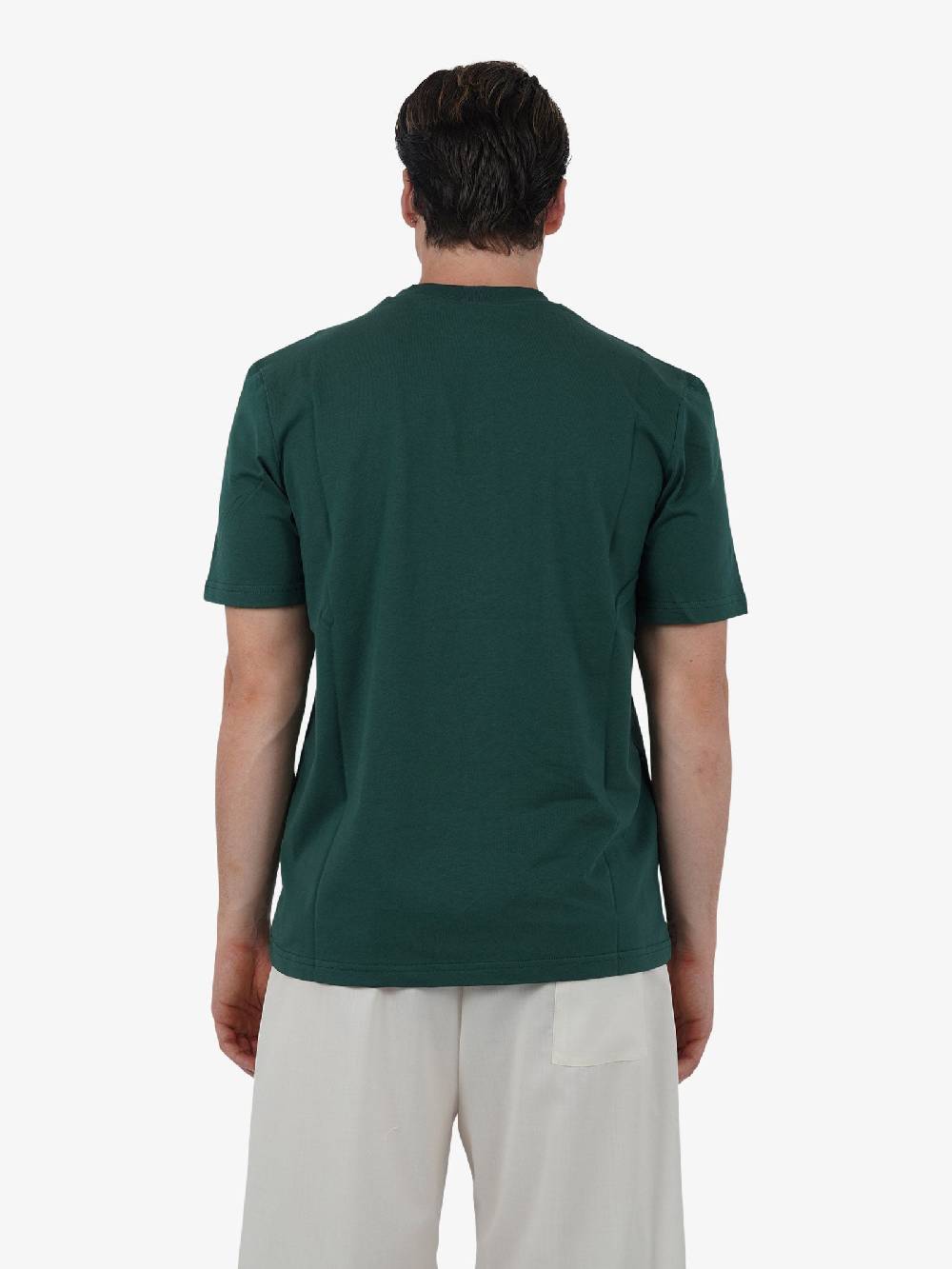 YES LONDON T-shirt XM4116 uomo cotone verde Consegna Veloce