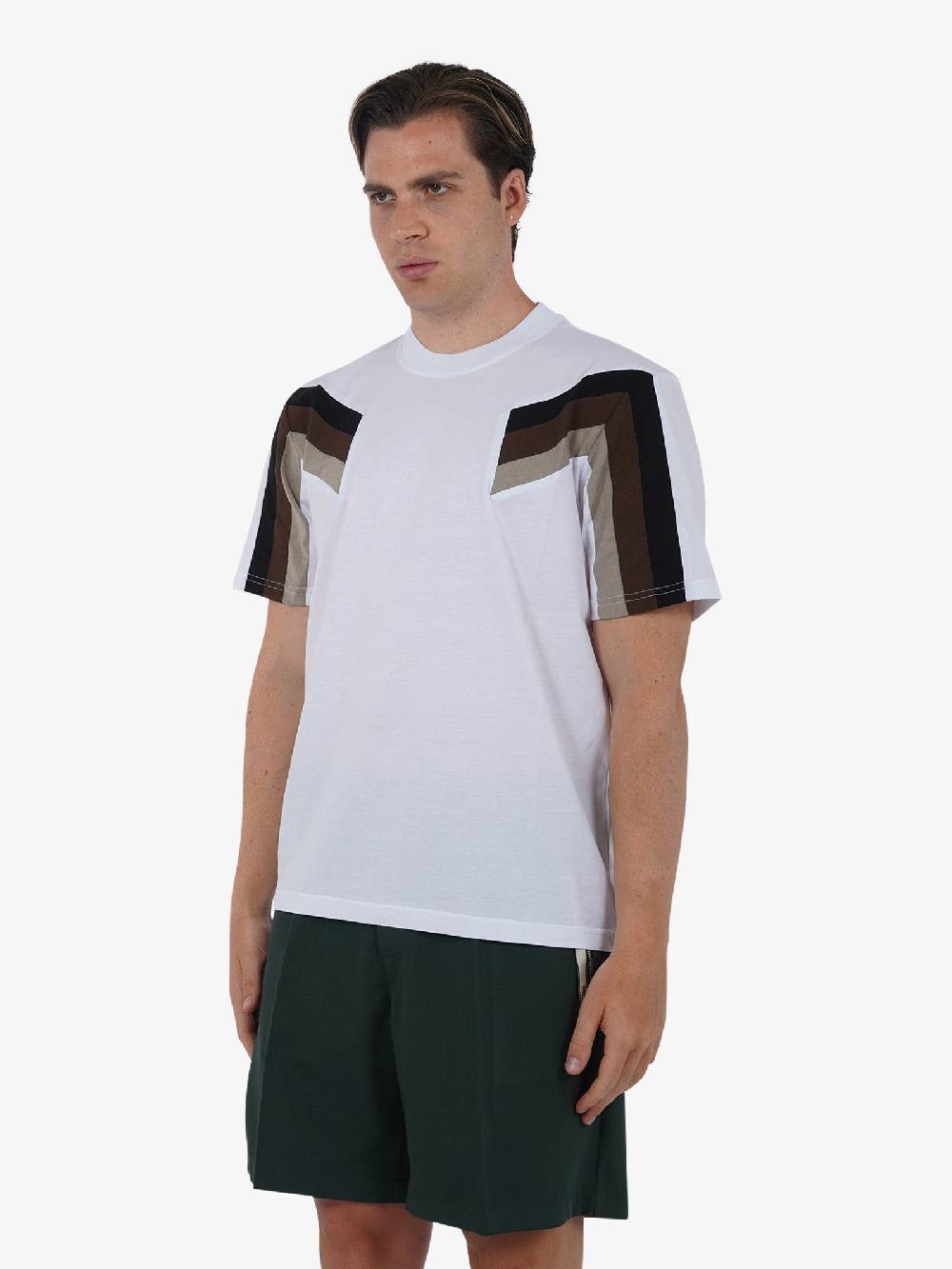 PRET A PORTER T-shirt girocollo con stampa M9M2752 uomo cotone bianco Fino Al -60%