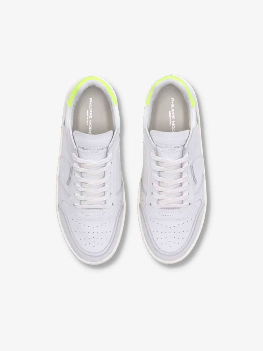 PHILIPPE MODEL Sneakers Nice Low VNLU uomo pelle bianco Outlet