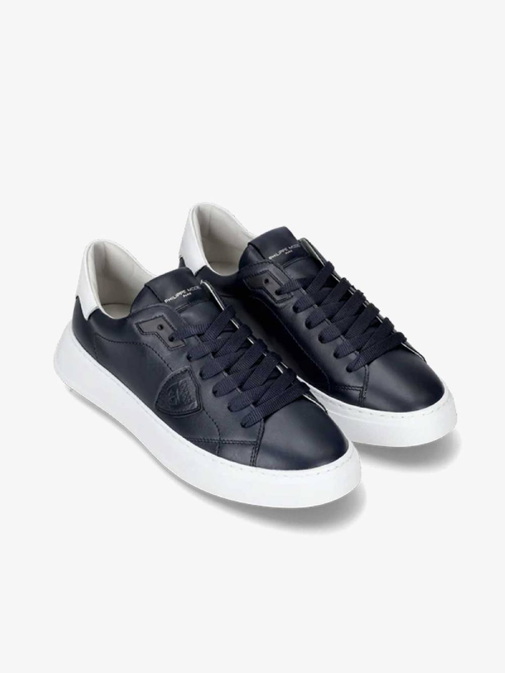 PHILIPPE MODEL Sneakers Temple Low BTLU uomo pelle blu In Vendita