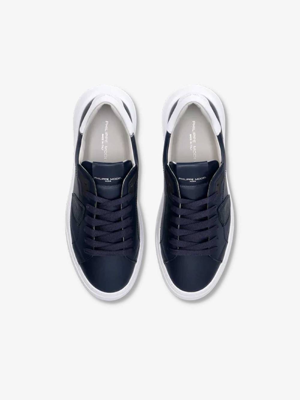 PHILIPPE MODEL Sneakers Temple Low BTLU uomo pelle blu In Vendita