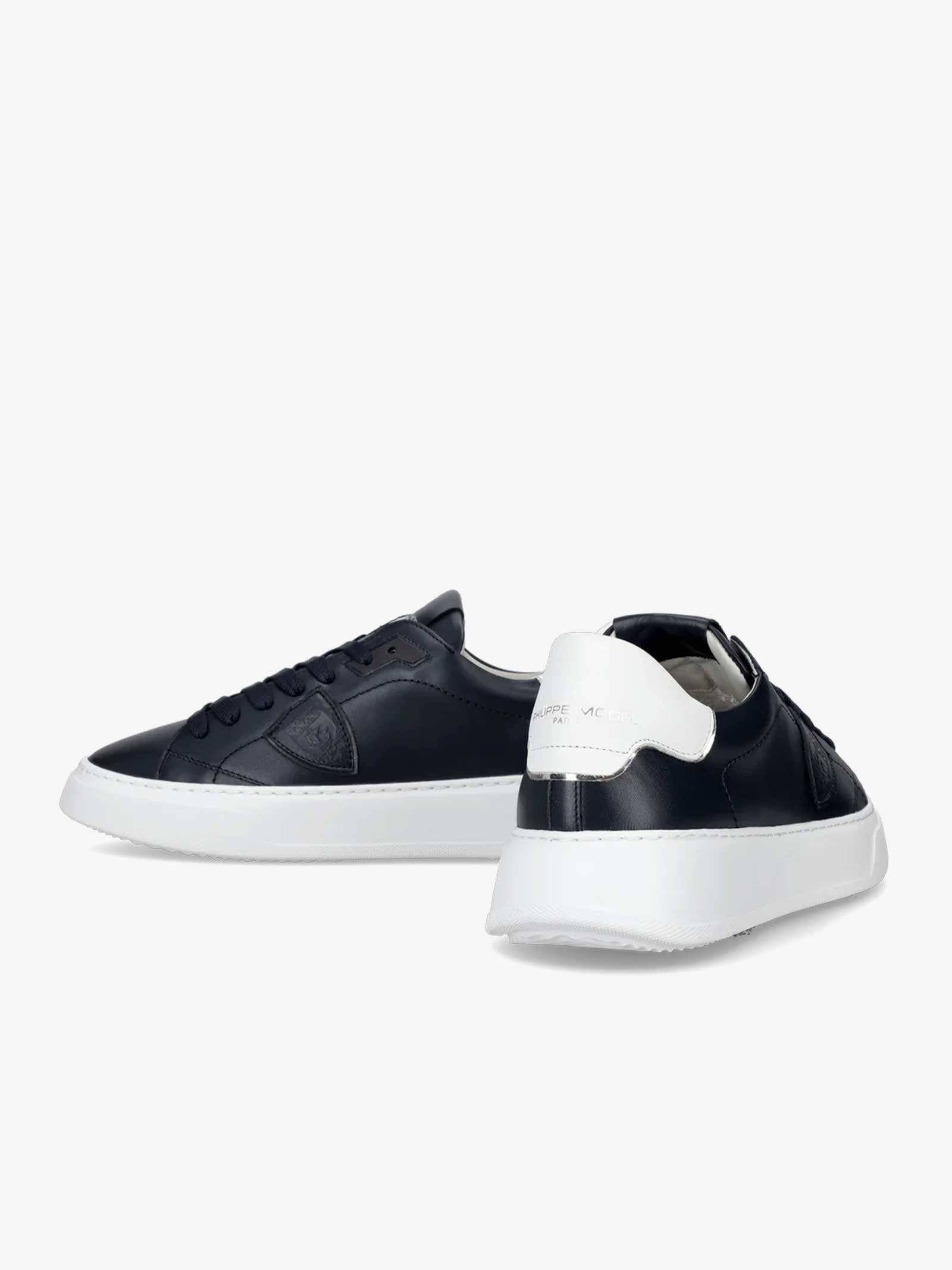 PHILIPPE MODEL Sneakers Temple Low BTLU uomo pelle blu In Vendita