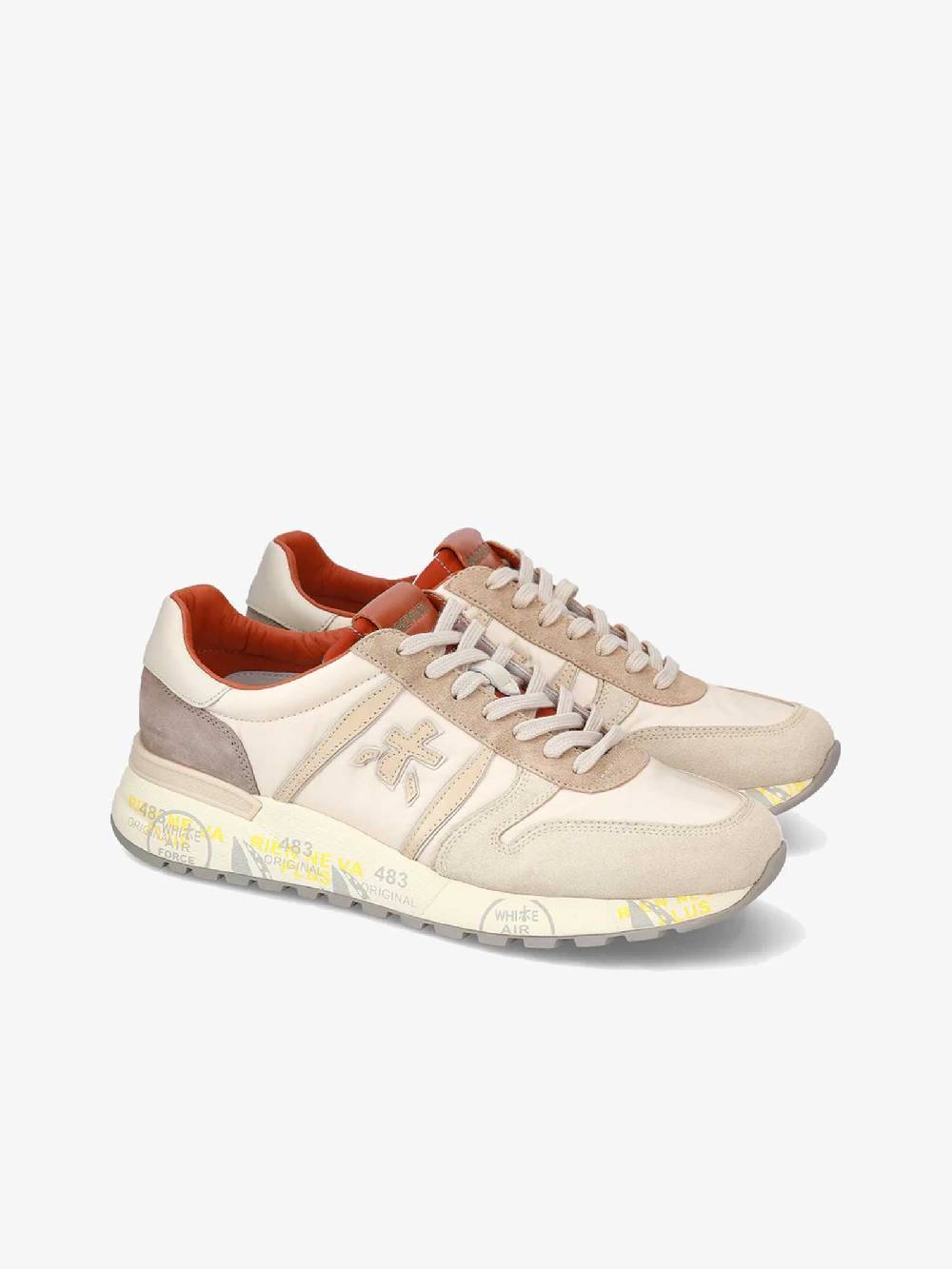 PREMIATA Sneakers LANDER 6633 uomo pelle beige Nuova