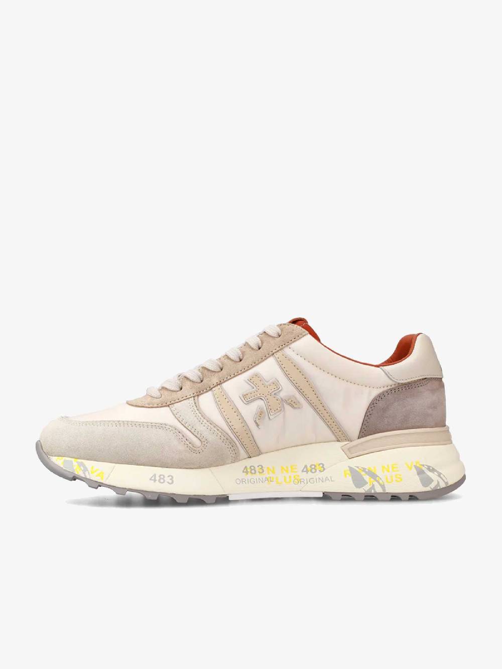 PREMIATA Sneakers LANDER 6633 uomo pelle beige Nuova
