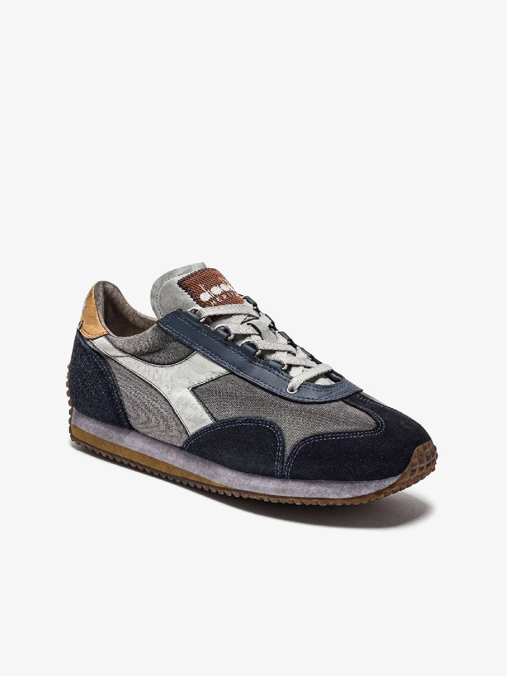 DIADORA Sneakers EQUIPE H DIRTY STONE WASH EVO 201.174736_ uomo pelle blu Nuovo