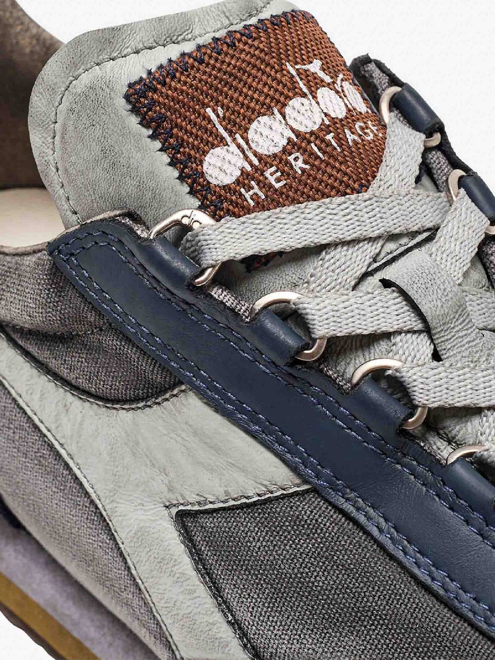 DIADORA Sneakers EQUIPE H DIRTY STONE WASH EVO 201.174736_ uomo pelle blu Nuovo