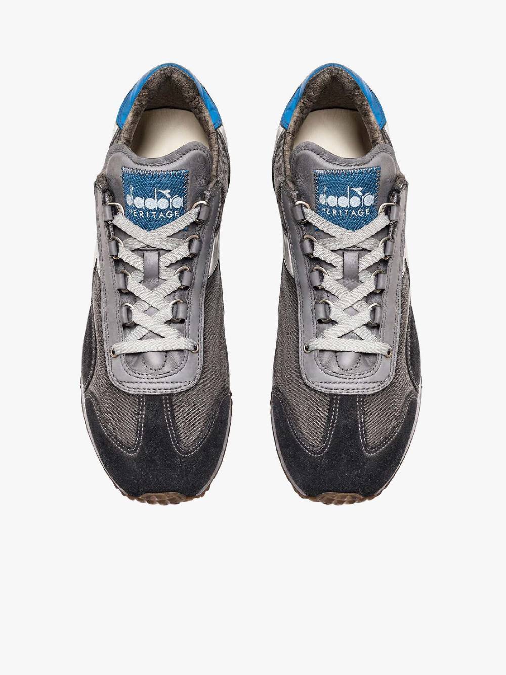 DIADORA Sneakers EQUIPE H DIRTY STONE WASH EVO 201.174736_ uomo pelle grigio Qualità
