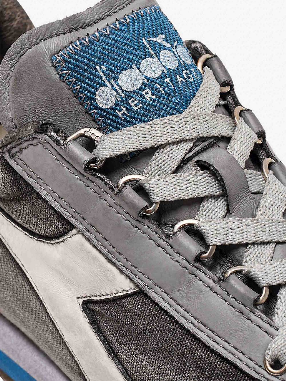 DIADORA Sneakers EQUIPE H DIRTY STONE WASH EVO 201.174736_ uomo pelle grigio Qualità