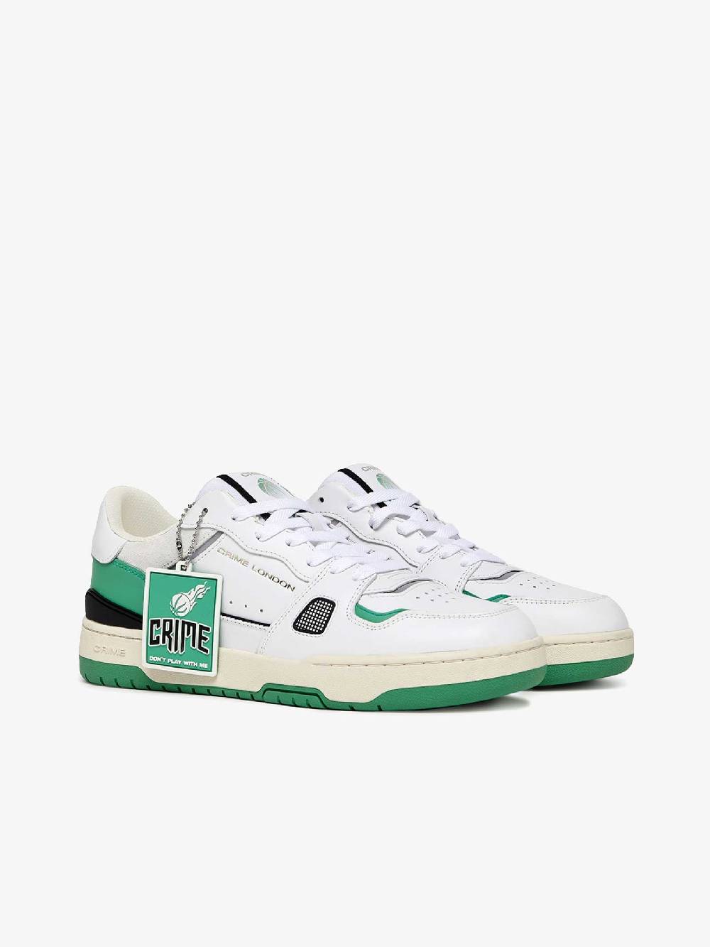 CRIME LONDON Sneakers OffCourt 17300PP6 uomo in pelle verde Spedizione Gratuita