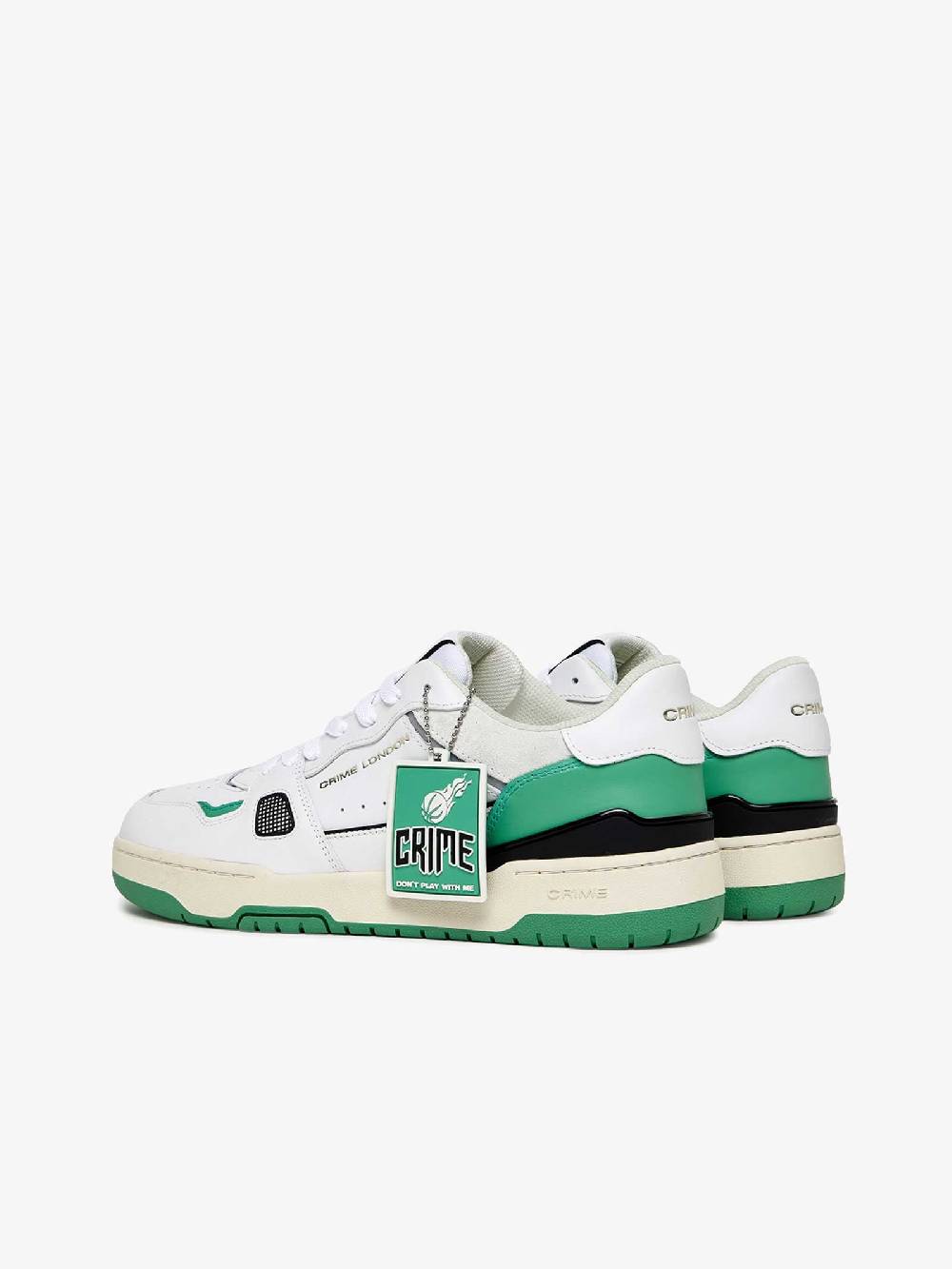 CRIME LONDON Sneakers OffCourt 17300PP6 uomo in pelle verde Spedizione Gratuita
