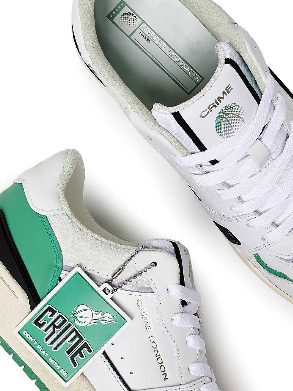 CRIME LONDON Sneakers OffCourt 17300PP6 uomo in pelle verde Spedizione Gratuita