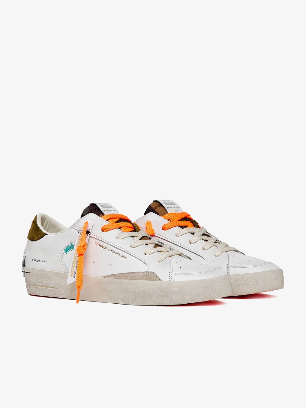 CRIME LONDON Sneakers Sk8Deluxe 17104PP6 uomo in pelle bianco Qualità Garantita
