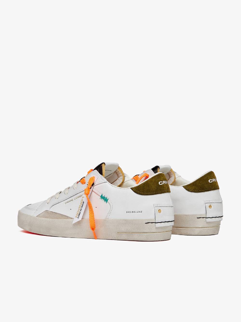 CRIME LONDON Sneakers Sk8Deluxe 17104PP6 uomo in pelle bianco Qualità Garantita