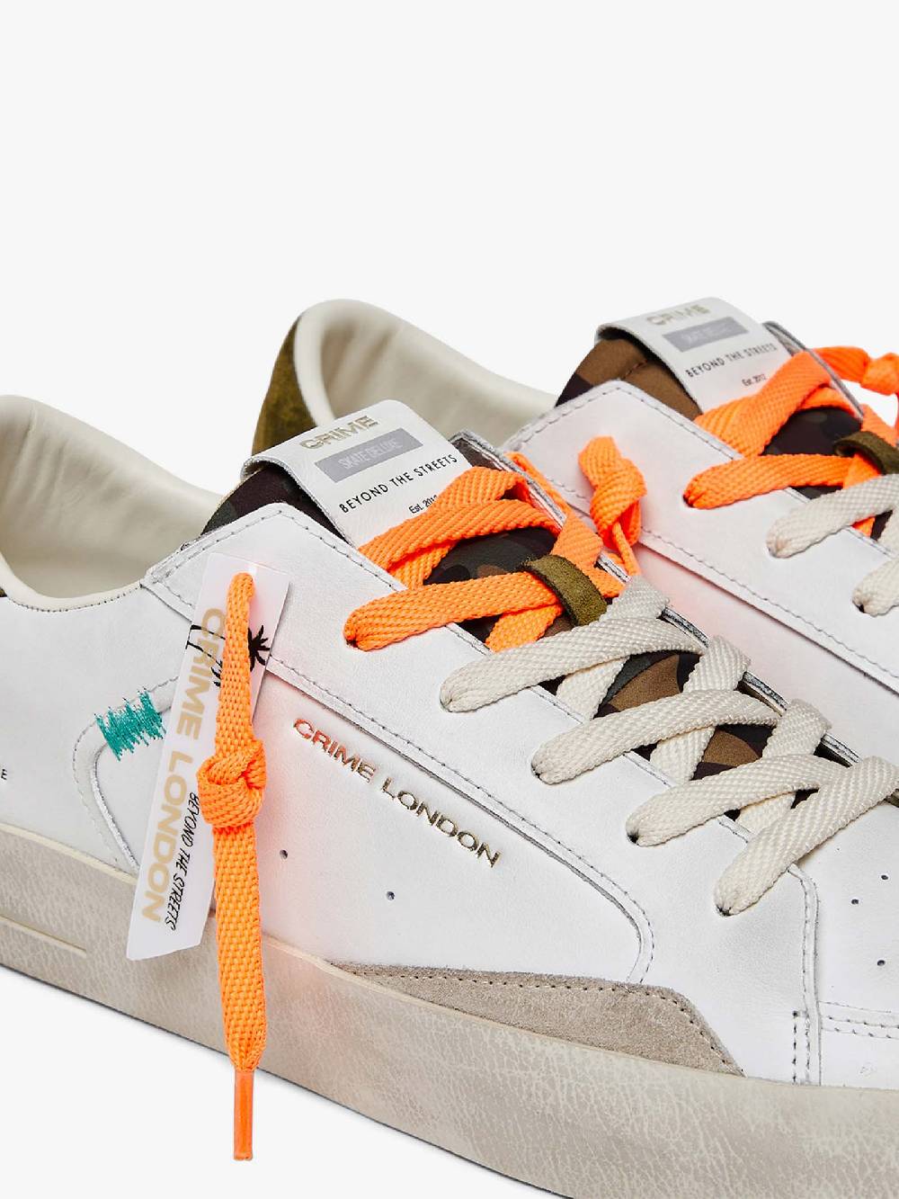 CRIME LONDON Sneakers Sk8Deluxe 17104PP6 uomo in pelle bianco Qualità Garantita