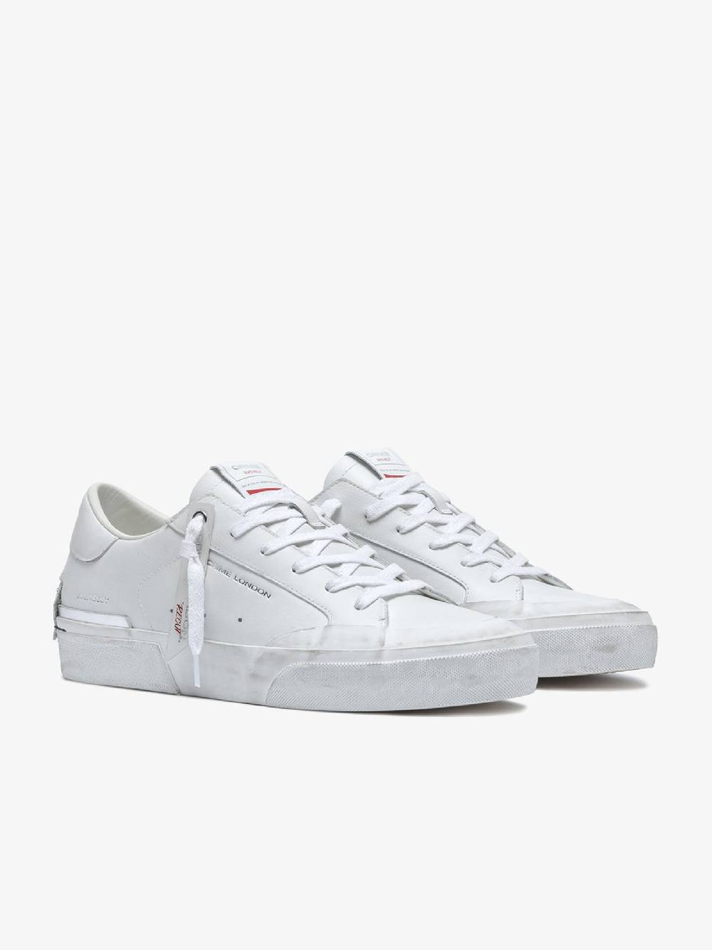 CRIME LONDON Sneakers Recut 17051PP6 uomo in pelle bianco Negozi Online
