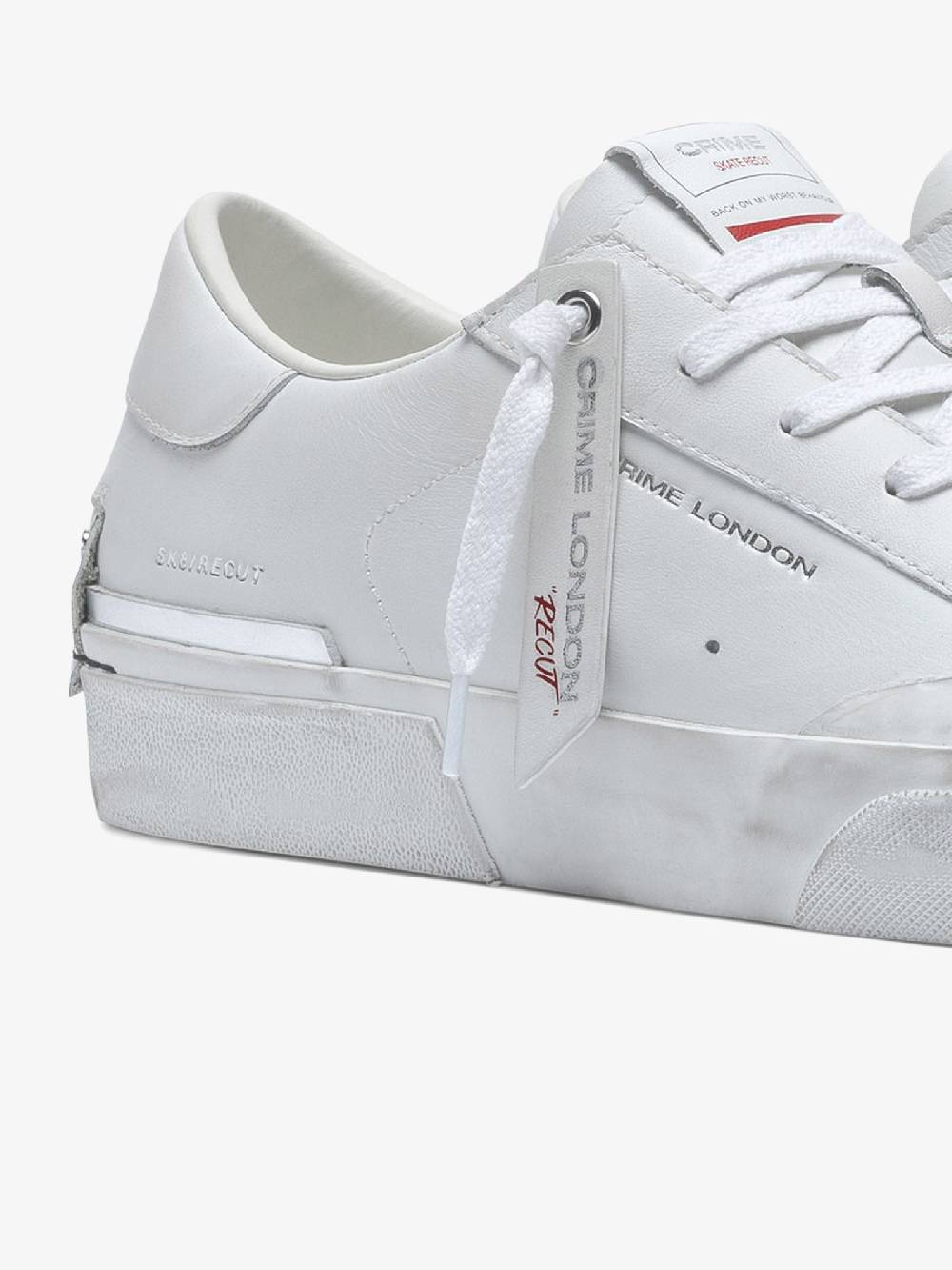 CRIME LONDON Sneakers Recut 17051PP6 uomo in pelle bianco Negozi Online