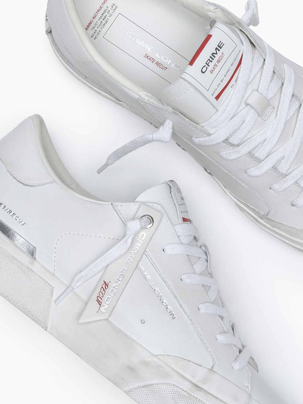 CRIME LONDON Sneakers Recut 17051PP6 uomo in pelle bianco Negozi Online