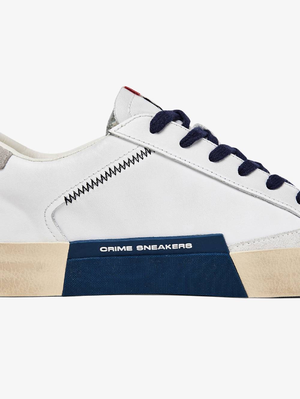 CRIME LONDON Sneakers Distressed 17002PP6 uomo in pelle bianco Consegna Veloce