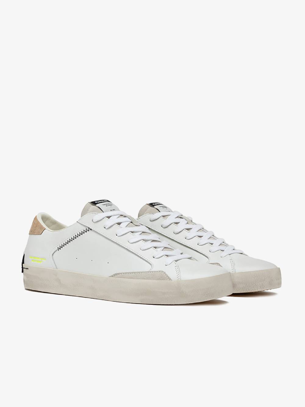 CRIME LONDON Sneakers Distressed 17001PP6 uomo in pelle bianco Promozione Limitata