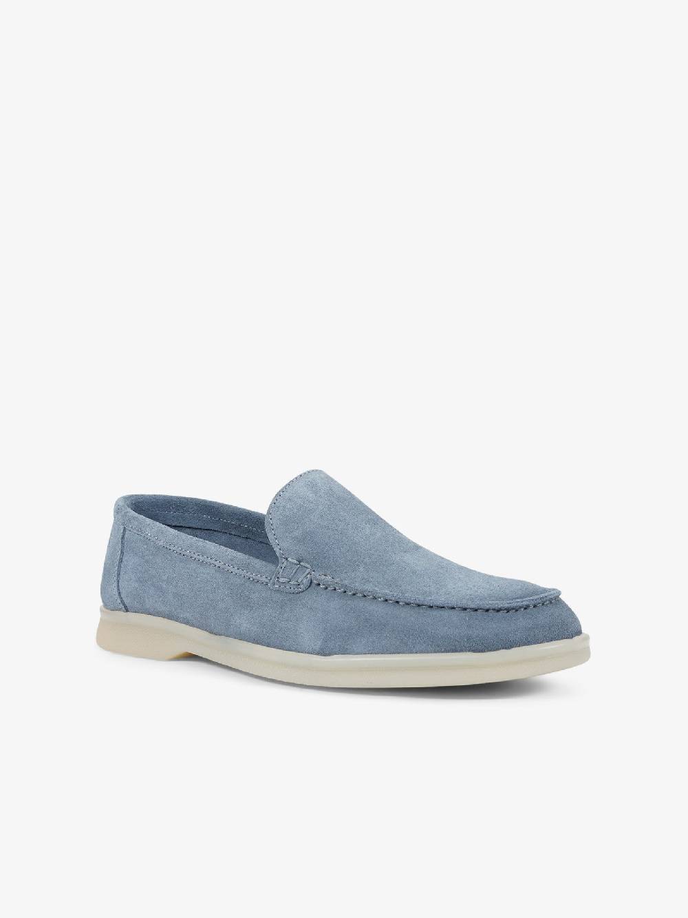 LORIS LORENZO Scarpe basse LORI27 uomo camoscio azzurro Italy