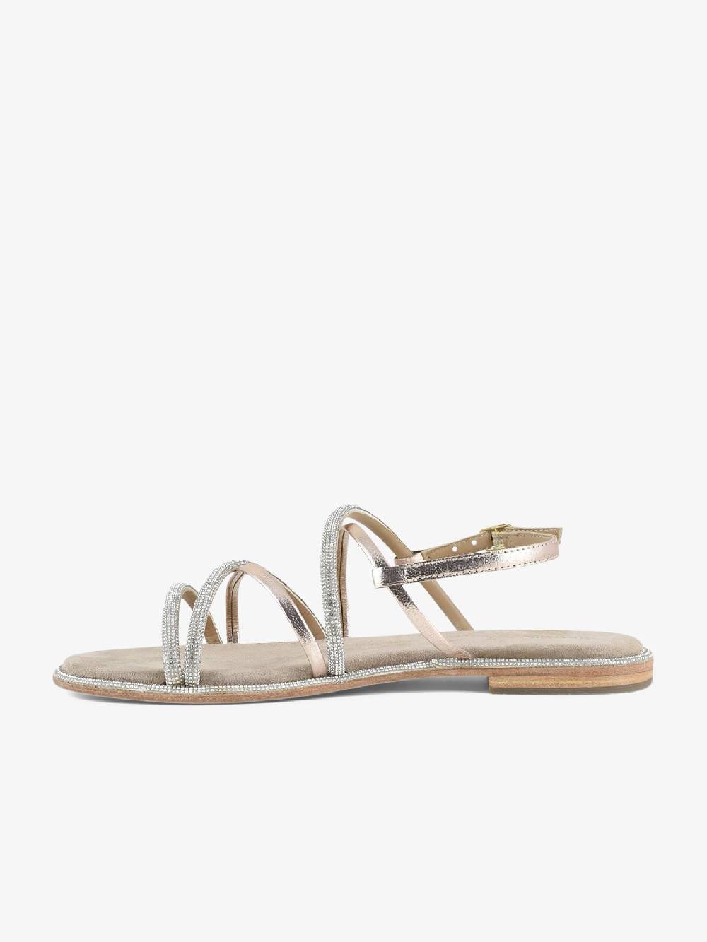 CB FUSION Sandali bassi con cinturino mix con strass CBF.R224007 donna pelle beige I Più Venduti