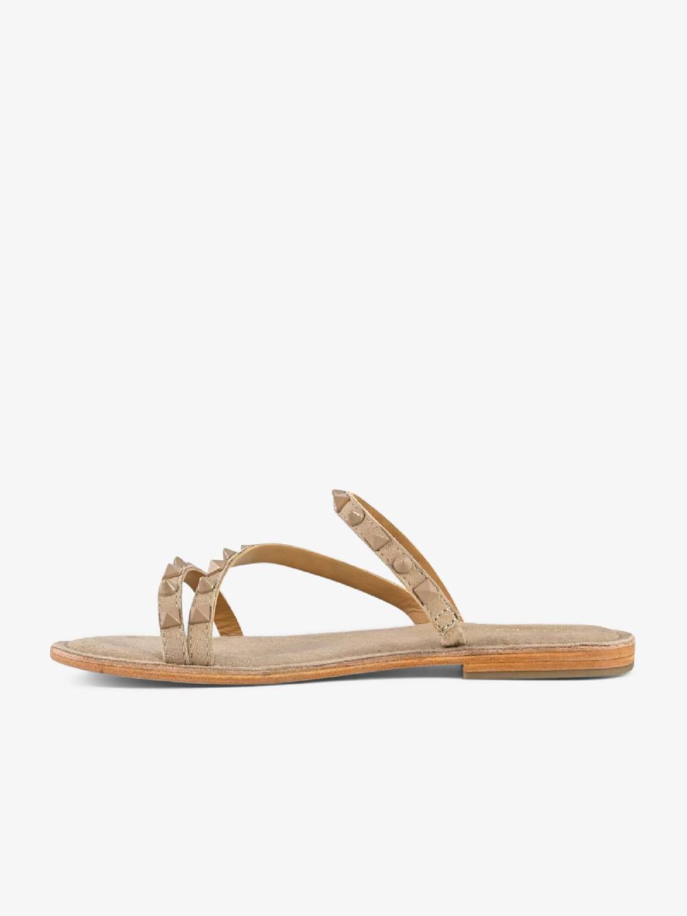 CB FUSION Sandali bassi con fascie e borchie piramidali CBF.R224004 donna pelle beige In Saldo