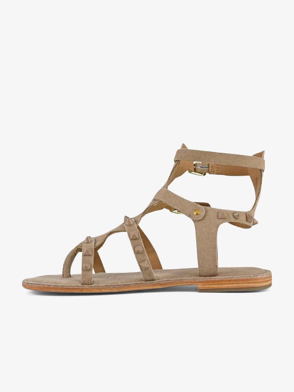 CB FUSION Sandali bassi gladiatore borchie piramidali CBF.R224001 donna pelle beige Moda
