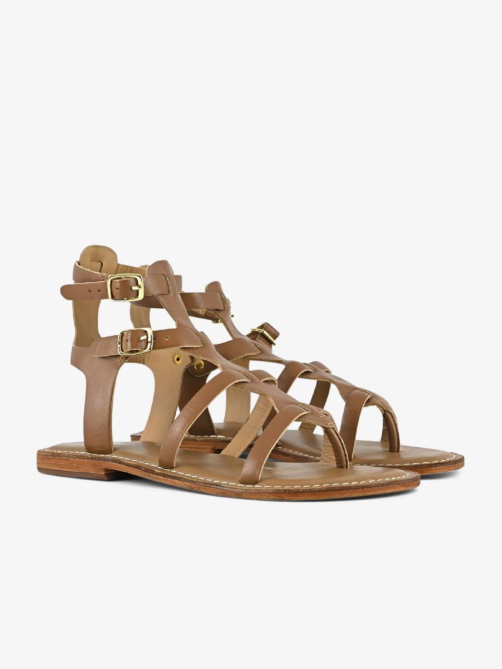 CB FUSION Sandali bassi gladiatore CBF.R221009 donna pelle marrone Italy