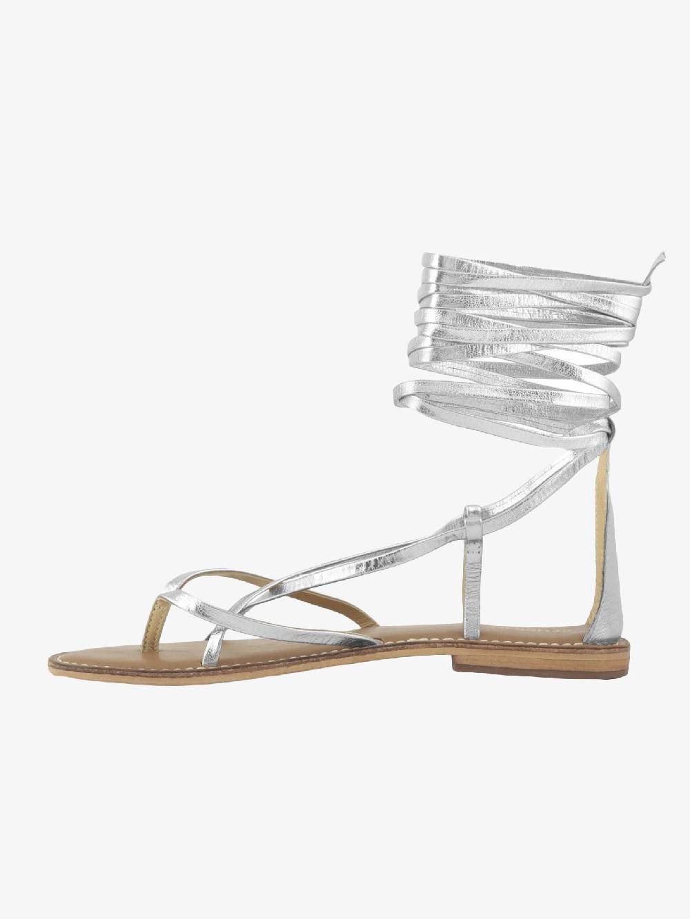 CB FUSION Sandali bassi argento donna con lacci in pelle Italia