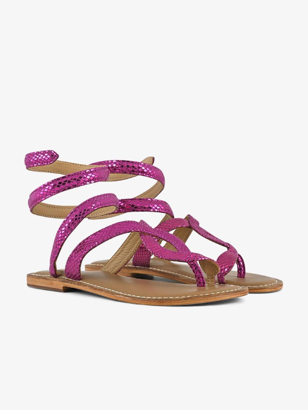 CB FUSION Sandali bassi wrap up laminato CBF.R217037 donna pelle fucsia 50% di sconto con spedizione gratuita