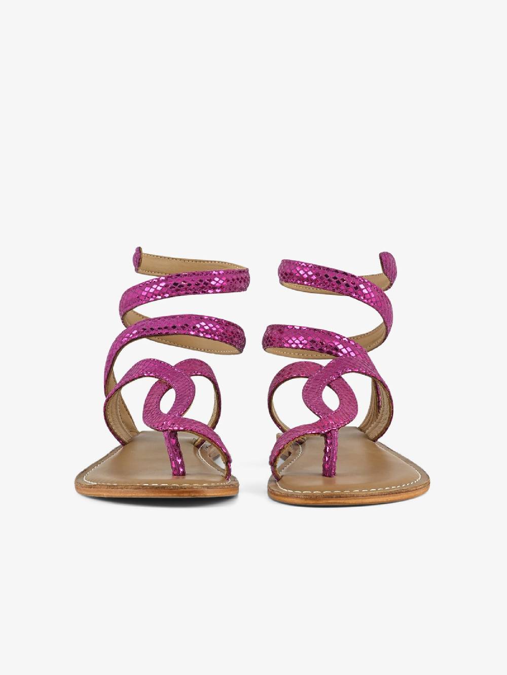 CB FUSION Sandali bassi wrap up laminato CBF.R217037 donna pelle fucsia 50% di sconto con spedizione gratuita
