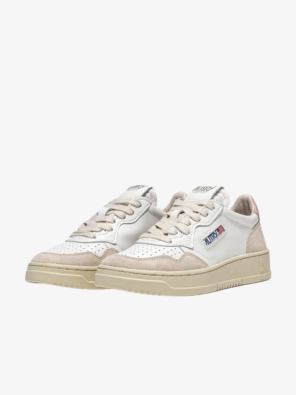 AUTRY Sneakers AULW donna in pelle bianco/rosa Italy