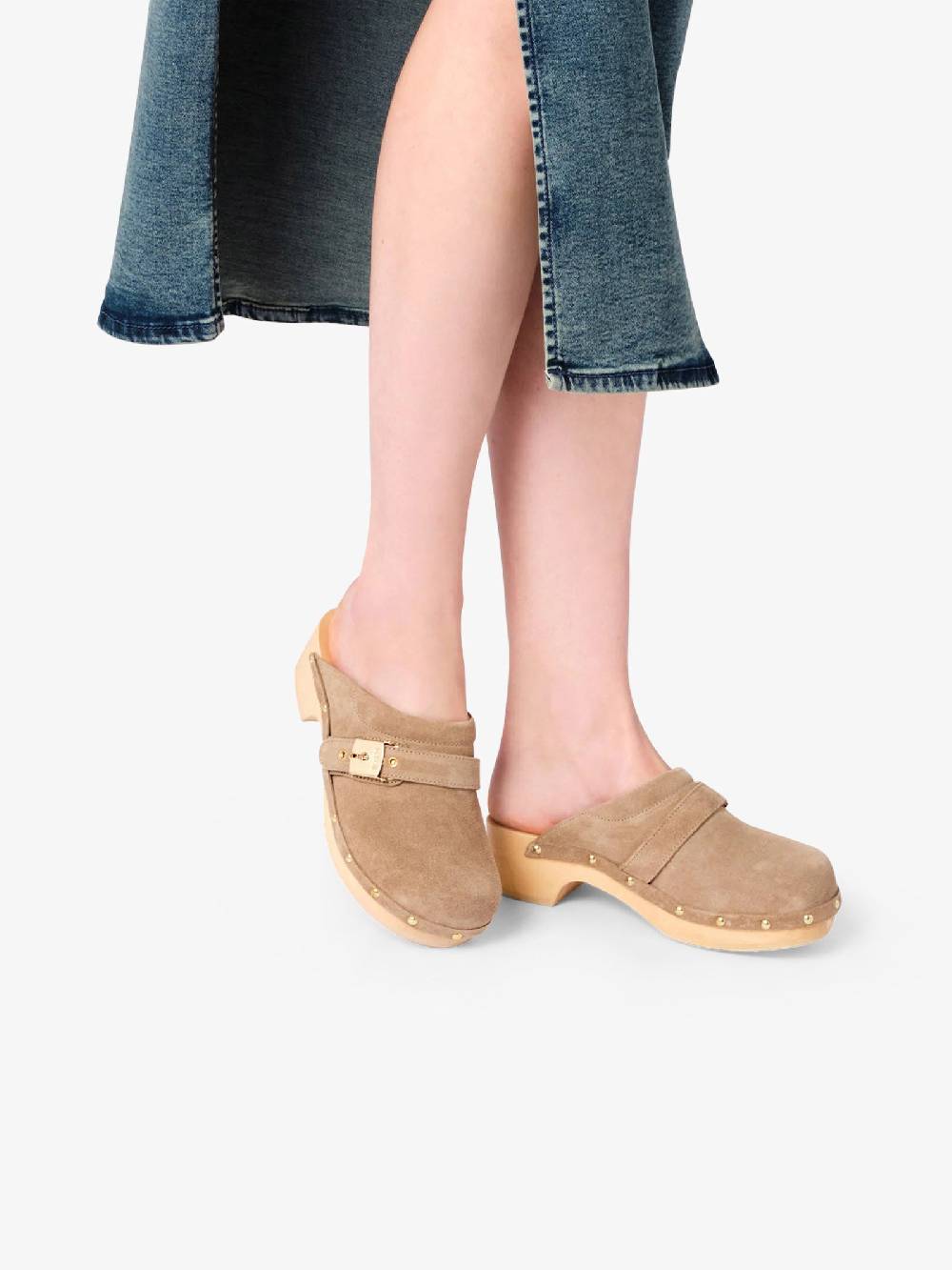 SCHOLL Sabot Pescura Clog 50 SL.F303571002 donna camoscio beige Pezzi Unici