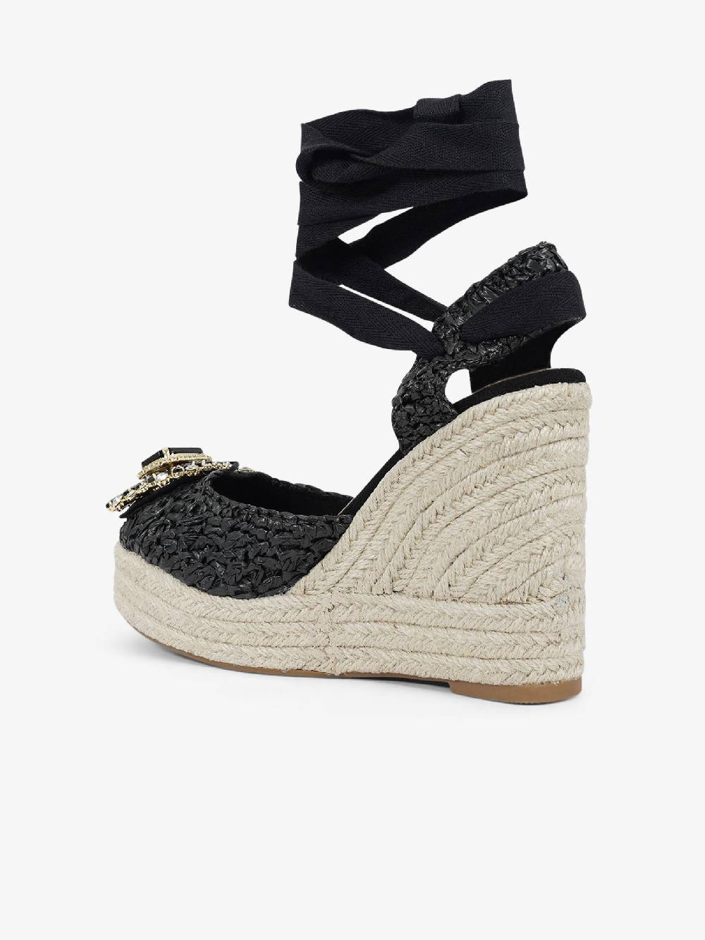 EXE' Espadrillas 23105-23 donna rafia nero Consegna Veloce