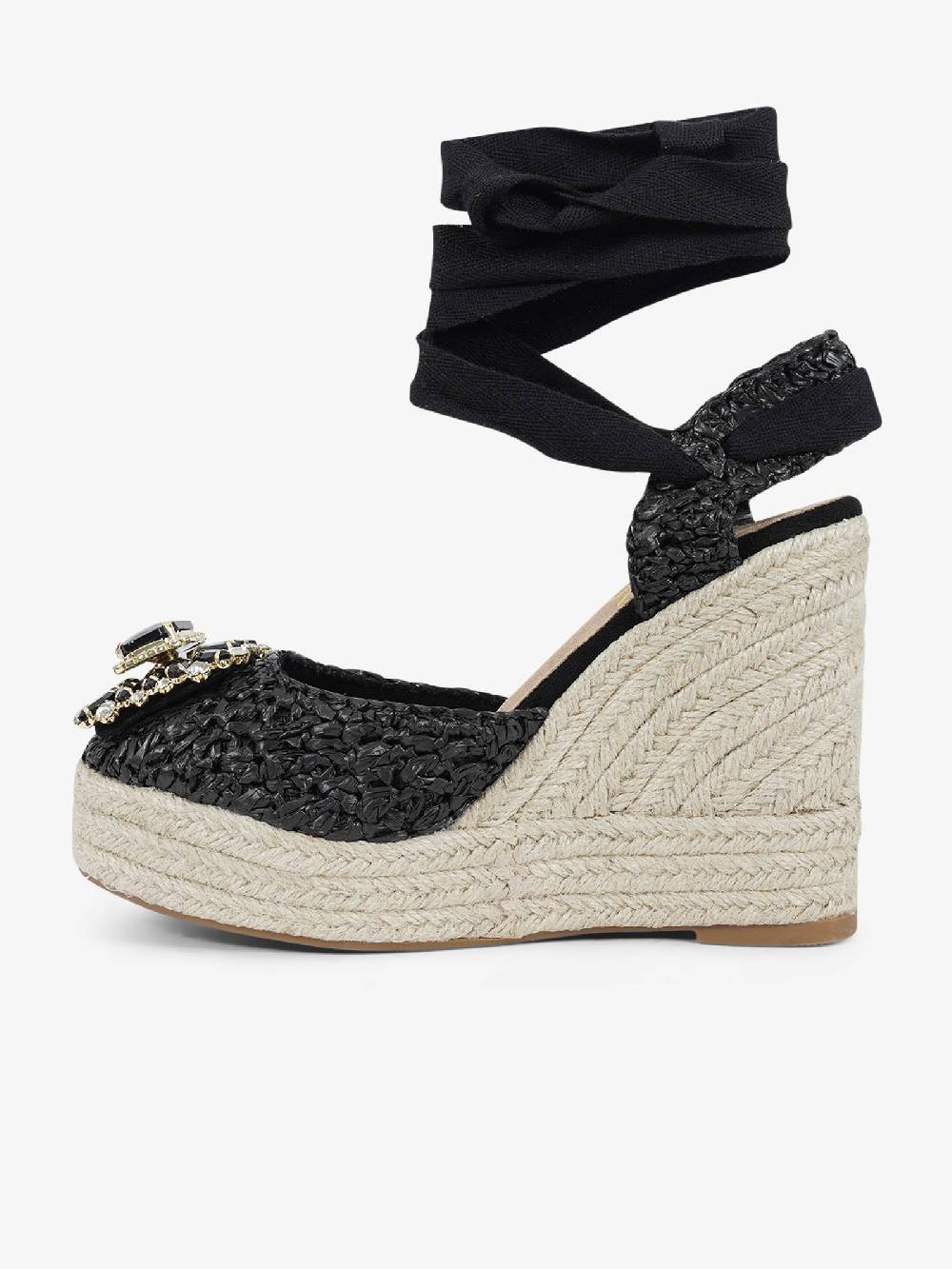EXE' Espadrillas 23105-23 donna rafia nero Consegna Veloce