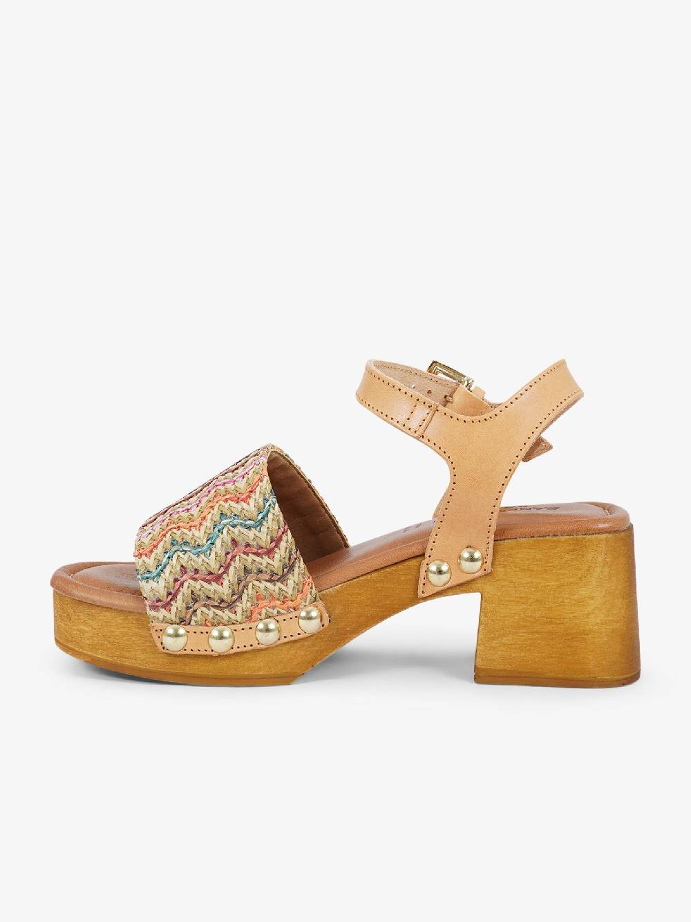 SANDRO ROSI Sandali con plateau Caraibi 8926 donna rafia multicolor Sottocosto