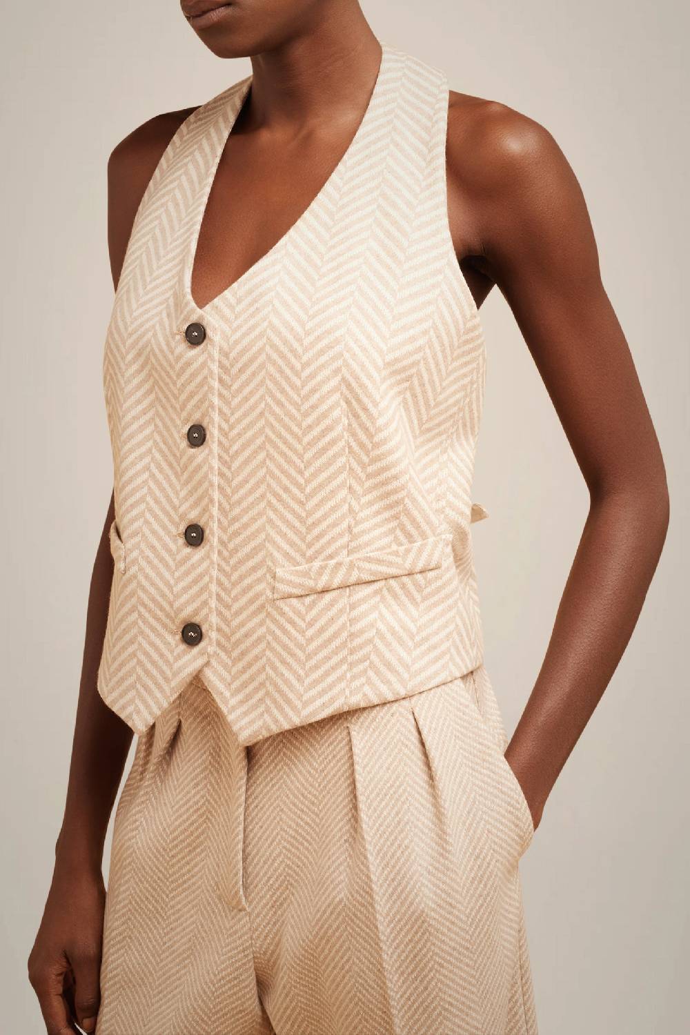 Liviana Conti GILET HALTER PANNO CASHMERE W4FF4WL256-RSC.38 Super sconto