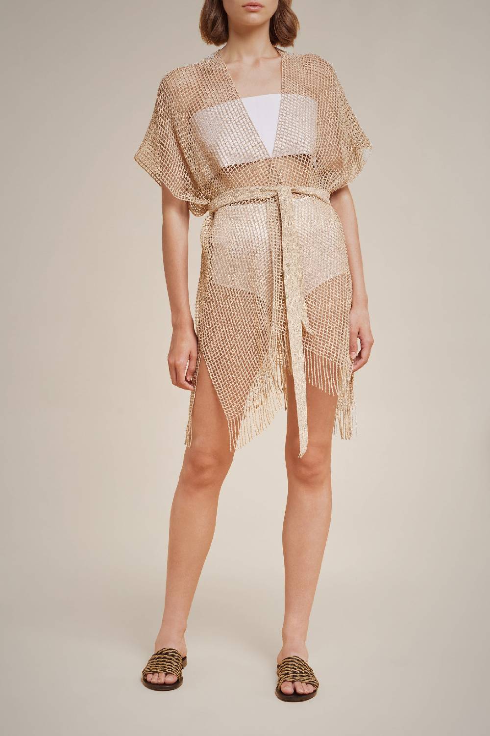 Liviana Conti KIMONO RETE LAMINATA S4AA4SF77Z03-0.NR Italia