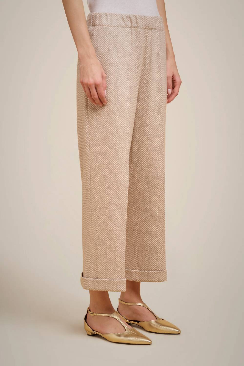 Liviana Conti PANTALONE CROP PANNO CASHMERE W4FF4WL417-RSC.38 Nuovi prodotti