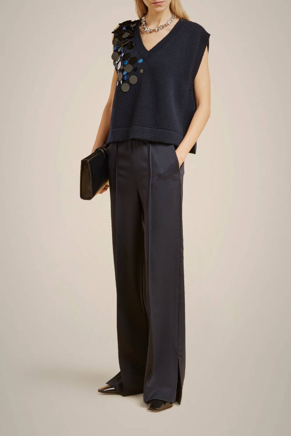 Liviana Conti GILET CON PAILLETTES IN CASHMERE RICICLATO W4LL4WC47N08-0.XS Only for today
