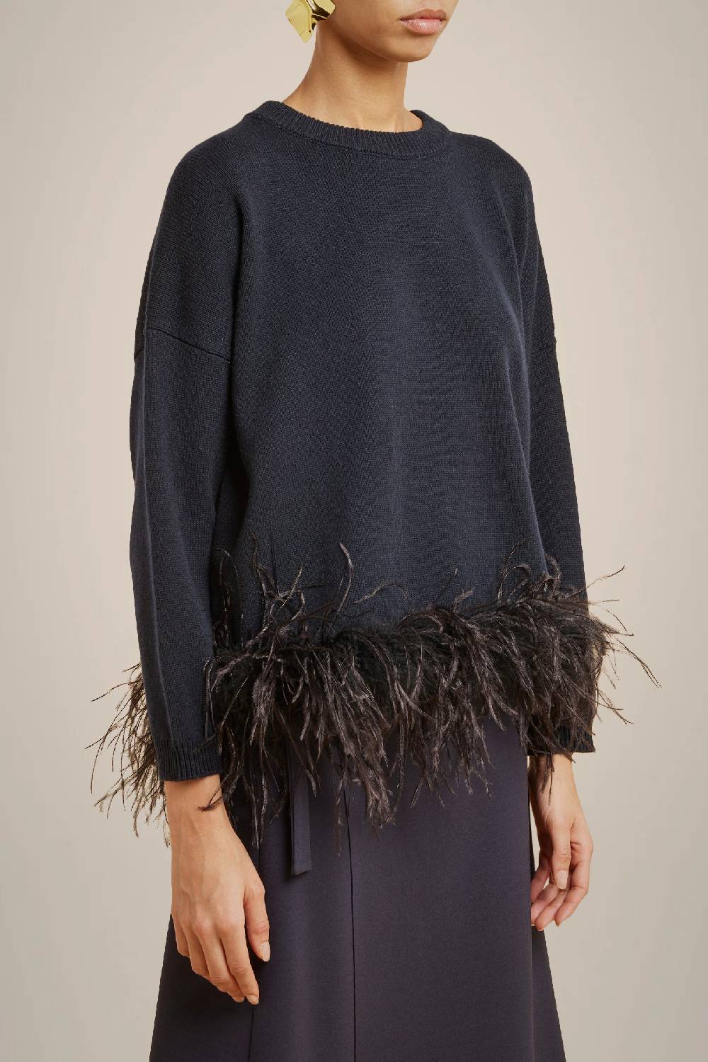 Liviana Conti MAGLIA CON PIUME IN CASHMERE RICICLATO W4LL4WC49N08-0.XS Enormi sconti