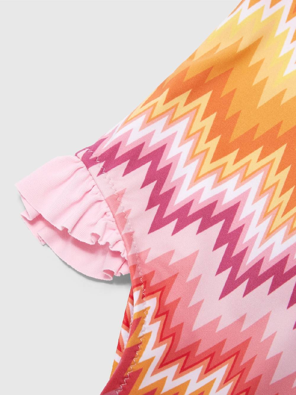 M Missoni Costume intero chevron con volant e logo In Linea