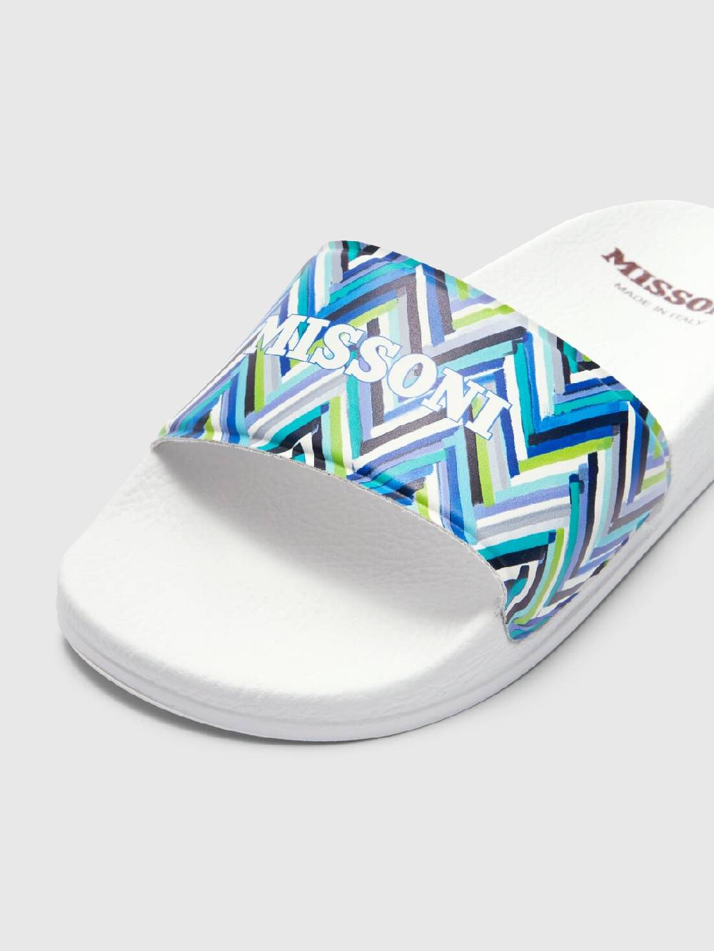 M Missoni Ciabatte con motivo chevron e scritta logo Vendita